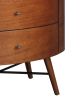 Walnut Finish 1pc Chest of Three Drawers Marble Top Ball Bearing Glides Bedroom Furniture - as Pic