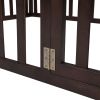 Full Size Wood Daybed Frame with Fence - Walnut