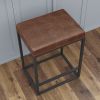 (Set of 2) Riley Indoor Brown Metal Faux Leather Bar Stools - as Pic