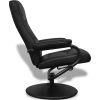 vidaXL Swivel Recliner with Ottoman Black Faux Leather - Black