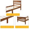 Wood Platform Bed Twin Bed Frame Panel Bed Mattress Foundation Sleigh Bed with Headboard/Footboard/Wood Slat Support - Oak