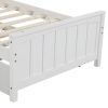 Twin size Platform Bed with Trundle - White