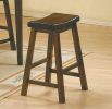 29-inch Bar Height Stools Set of 2pc Saddle Seat Solid Wood Casual Dining Home Furniture - Brown Mix