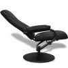 vidaXL Swivel Recliner with Ottoman Black Faux Leather - Black