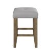 Charnell Counter Height Stool (Set-2) in Gary PU &amp; Oak Finish DN00552 - as Pic