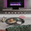 36 Inch Curved Front Electric Fireplace; Freestanding or Wall Mounted Electric Fireplace with Adjustable Flame Color & Remote Control - as Pic