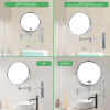 8-inch Wall Mounted Makeup Vanity Mirror; Height Adjustable; 1X / 10X Magnification Mirror; 360Â¬âˆž Swivel with Extension Arm (Chrome Finish) - as Pic