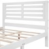 Full Size Platform Bed with Drawers, Gray - White