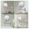 8-inch Wall Mounted Makeup Vanity Mirror; 1X / 10X Magnification Mirror; 360Â¬âˆž Swivel with Extension Arm (Chrome Finish) - as Pic