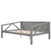 Full size Daybed;  Wood Slat Support - Gray