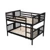 Full over Full Bunk Bed with Ladder for Bedroom;  Guest Room Furniture - Espresso