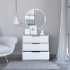 Kaia 3 Drawers Dresser; Superior Top -White - as Pic