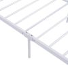 Full Size Metal Platform Bed Frame with  Two Drawers; Sockets and USB Ports ; Slat Support No Box Spring Needed - White