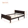 Full Size Wood Platform Bed with Headboard and Wooden Slat Support - Espresso