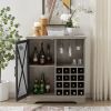 Single door wine cabinet with 16 wine storage compartments (Gray; 31.50" W*13.78" D*35.43" H) - 1