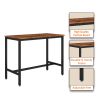 Bar Table Set with 4 Bar stools PU Soft seat with backrest (Rustic Brown; 47.24''w x 23.62''d x 35.43''h) - 4