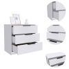 Kaia 3 Drawers Dresser; Superior Top -White - as Pic