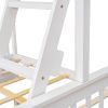 Twin-Over-Full Bunk Bed with Ladders and Two Storage Drawers - White