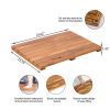 Log Color Spa Solid Teak Bathroom Shower Mat Bathroom Anti-Slip Mat - as Pic