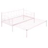 Twin Size Metal Daybed with Trundle; Daybed with Slat No Box required Pink - as Pic