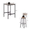 Bar Table Set with 2 Bar stools PU Soft seat with backrest (Grey; 23.62''w x 23.62''d x 35.43''h) - 2