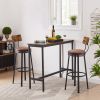 Swivel Bar Stool; High Bar Stool With Backrest; PU Soft Seat Cushion; Industrial; Thickened Iron Frame; Footrest.(Rustic Brown; 13.4''w x 40.5''h) - 1