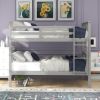 Full over Full Bunk Bed with Ladder for Bedroom;  Guest Room Furniture - Gray