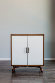 Flynn Small Bar Cabinet (Color: Acorn & White)